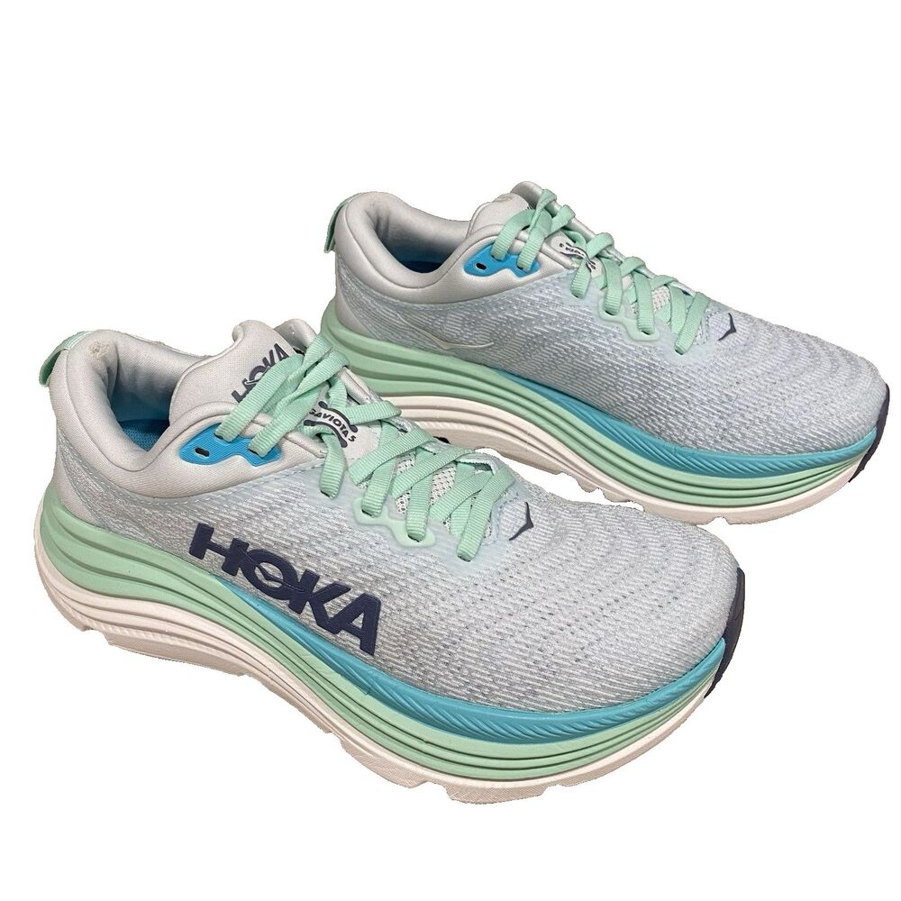 Hoka Gaviota 5 Womens 6.5 B Running Shoes Snow Melt Cielo Blue Sneaker Comfort